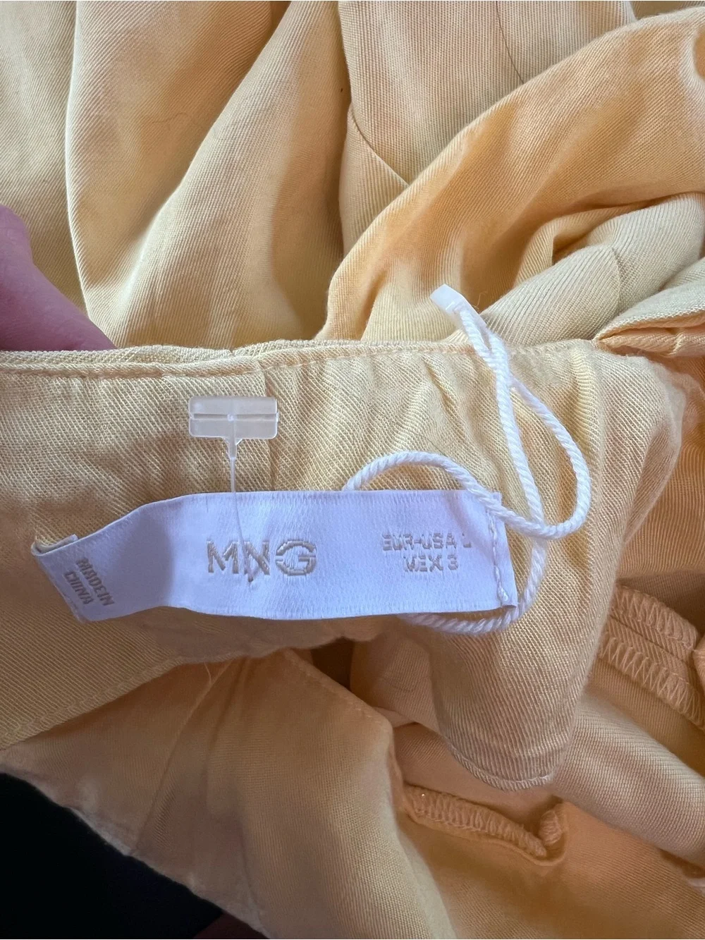 NWOT yellow linen jumpsuit mango L